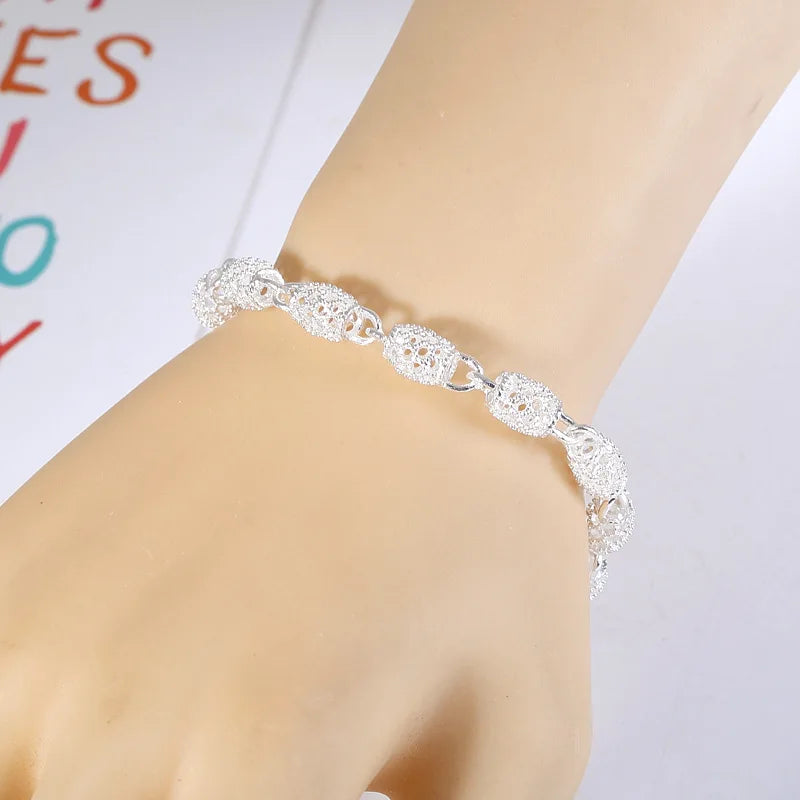 Sterling Silver Bracelets For Women Luxury Original Designer Hollow Lantern Ball Charm Bracelets Beautiful Jewelry