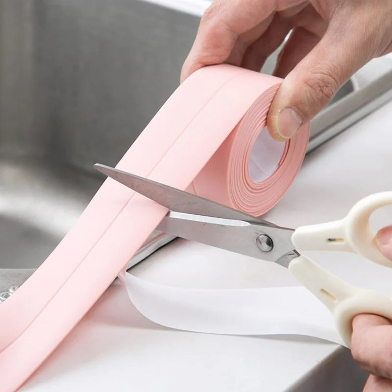 Sealed Self-adhesive Waterproof PVC Sticker,self-adhesive Waterproof Tape,Bathroom & Shower Sealing TapeForKitchen, Shower, Sink