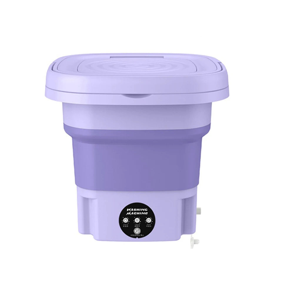 8L Portable Small Foldable Washing Machine with Spin Dryer Household Mini Washing Machine