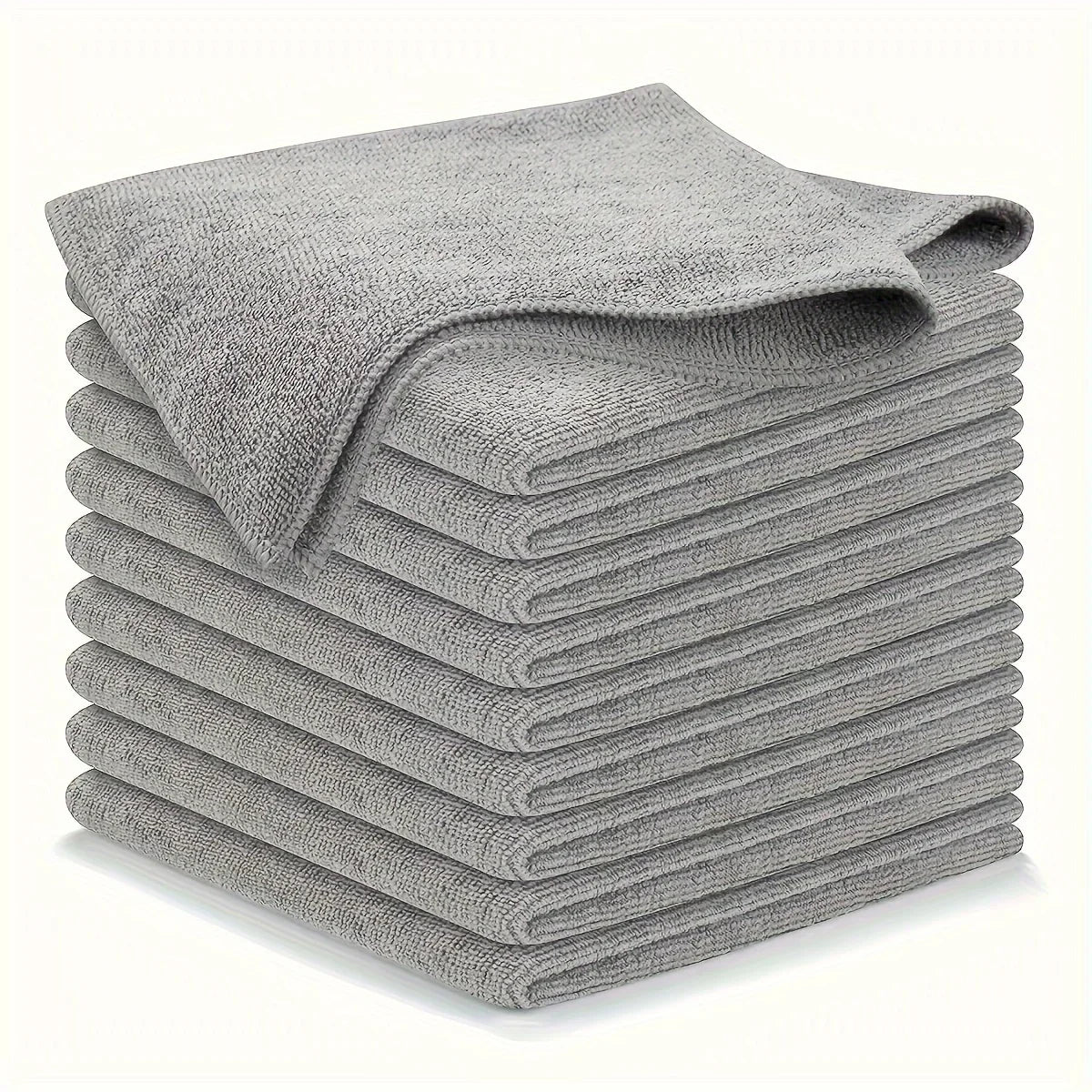 10 pcs Kitchen Towel, Ultra-fine Fiber Light Gray Cleaning Cloth Set, Absorbent, Soft And Stain-removing Cloth