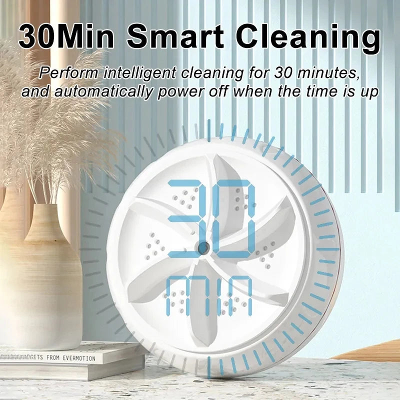Mini Portable Turbo Washing Machine Hight Power Mini Ultrasonic Washer for Baby Clothes Underwear Socks Business Trip Travel USB