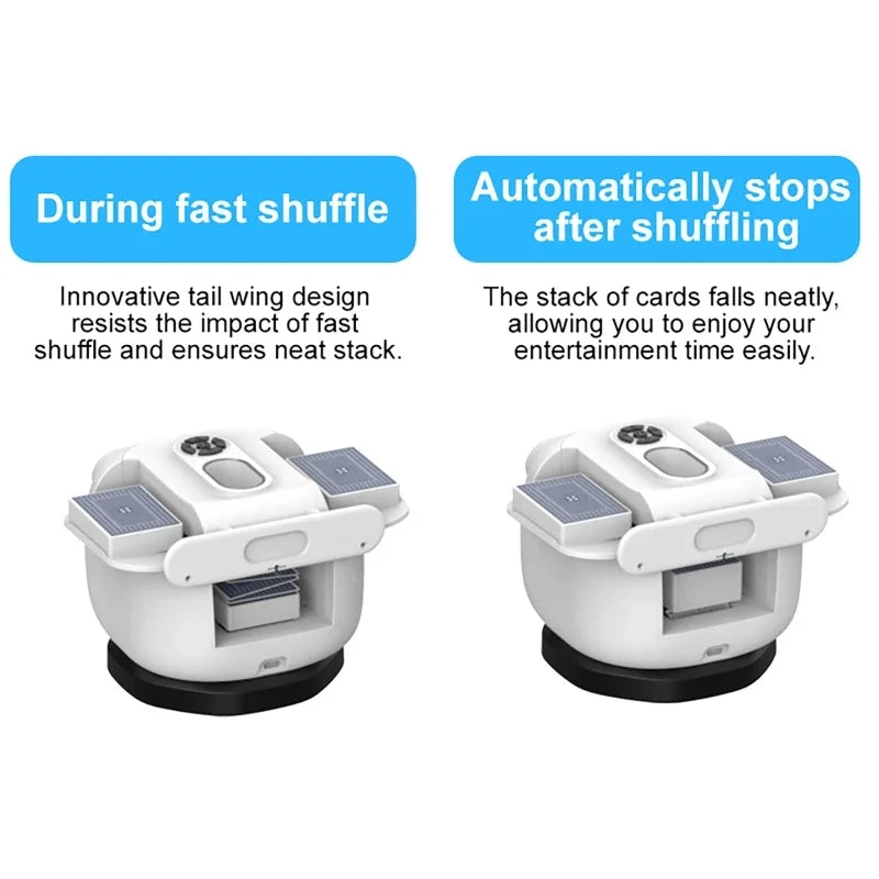 360 Degree  Automatic Card Shuffler and Dealer Machine Rotating 2 Deck Electric Casino Card Shufflers Built-in Gameplays