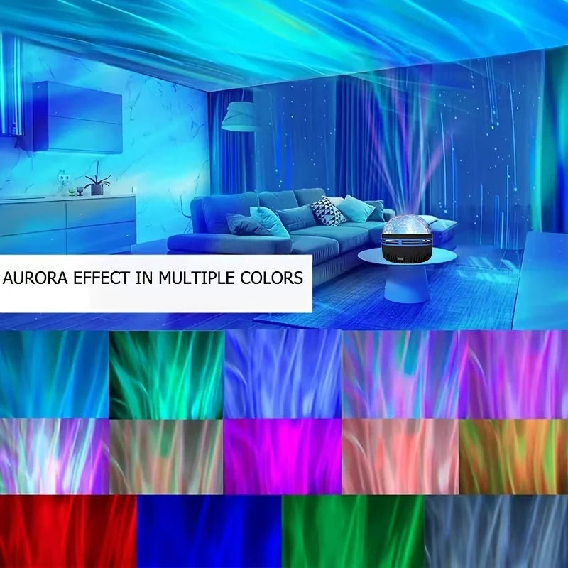 Star Projector, Galaxy Projector, Water Ocean Wave Projector For Bedroom Night Light  Room Decor With 7-Colors Patterns