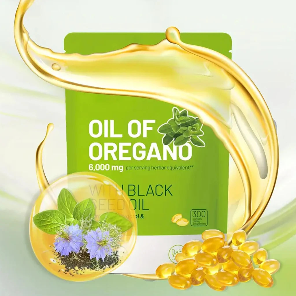 300 Capsules Oil Of Oregano with Black Seed Oil - Natural Antioxidants for Fitness Nutritional Support - Highly Effective3