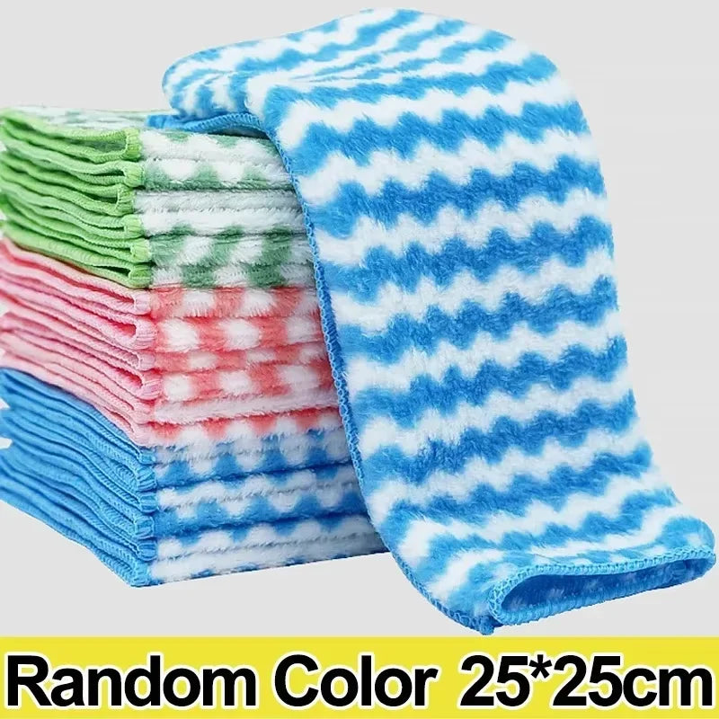 10 pcs Kitchen Towel, Ultra-fine Fiber Light Gray Cleaning Cloth Set, Absorbent, Soft And Stain-removing Cloth