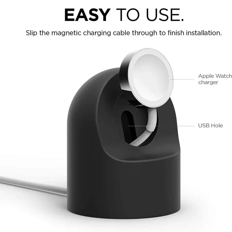 Charger Stand For Apple Watch Series 9 8 7 6 5 SE 3 Ultra 1 2 Charger Dock Station Silicone Bracket watch Charging Cable Holder