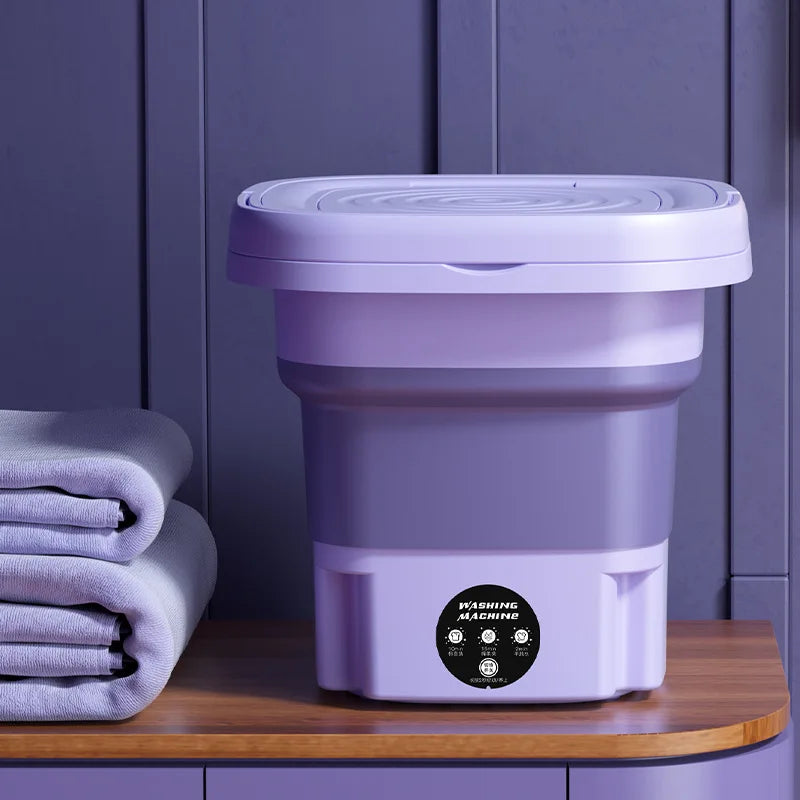 8L Portable Small Foldable Washing Machine with Spin Dryer Household Mini Washing Machine
