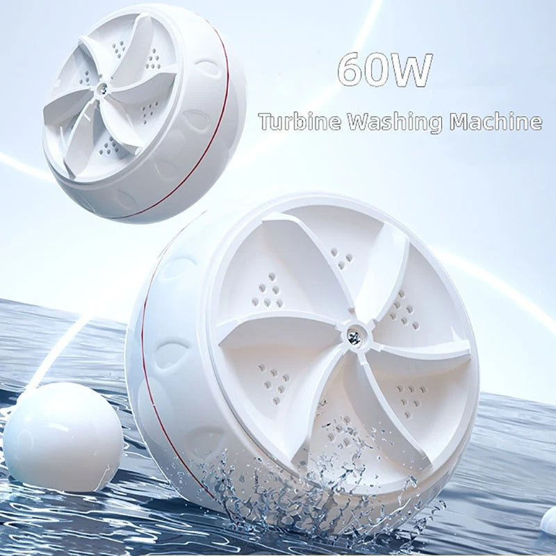 Mini Portable Turbo Washing Machine Hight Power Mini Ultrasonic Washer for Baby Clothes Underwear Socks Business Trip Travel USB