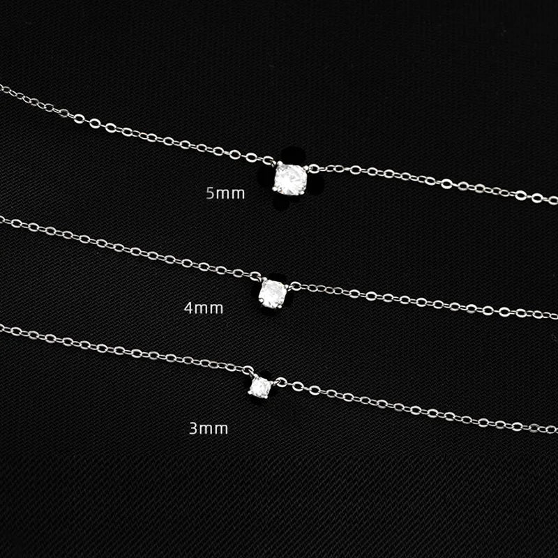 Sterling Silver 14k Gold Plated Necklace Versatile Sparkling Zircon Choker Clavicle Chain for Women Wedding Jewelry