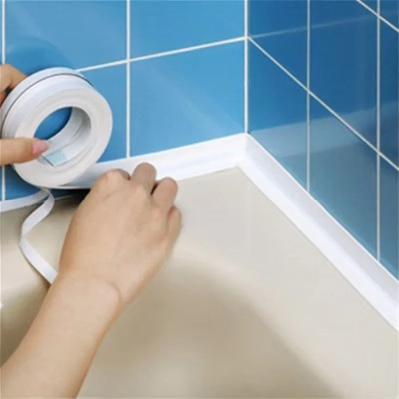 Sealed Self-adhesive Waterproof PVC Sticker,self-adhesive Waterproof Tape,Bathroom & Shower Sealing TapeForKitchen, Shower, Sink