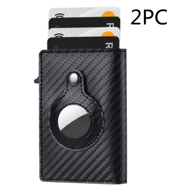 AirTag Wallet Anti Theft Bullet Card Bag Multi-functional Rfid Card Holder Men's Leather Slim Wallets